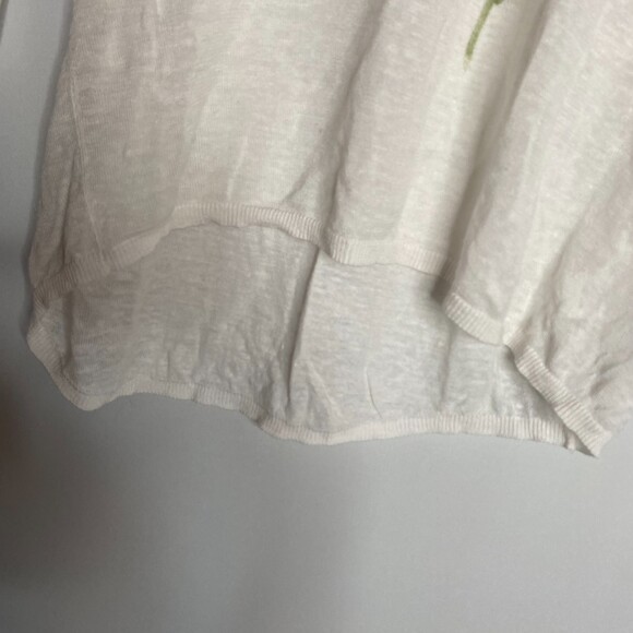 Garnet Hill Realistic Rose Paint Lightweight Linen Long Sleeve Blouse Size L - Picture 4 of 9